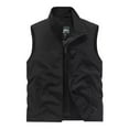 thumbnail image 2 of Men's Windproof Lightweight Golf Vest Softshell Sleeveless Jacket with Pockets for Running Hiking Sports Spring Fall,Black,3XL, 2 of 5