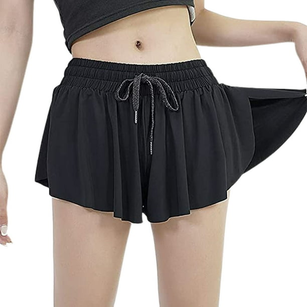 2 in 1 Fashion Running Shorts for Women Gym Yoga Athletic Lounge Sweat  Skirt 