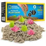National Geographic Moon Sand - 12 Lbs. with Castle Molds (Natural) - A Fun No Mess Sensory Activity