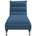 thumbnail image 4 of vidaXL Chaise Lounge with Cushions Blue Fabric, 4 of 9