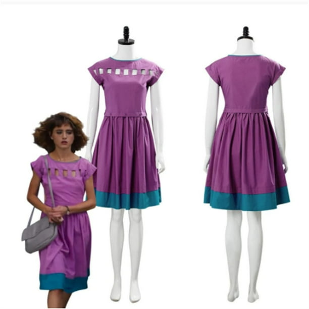 Stranger Things Season 3 Nancy Wheeler Purple Dress Cosplay Costume
