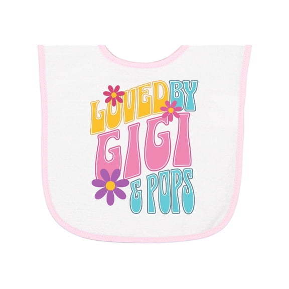 Inktastic Gigi and Pops Love Me Granddaughter Baby Terry Cloth Bib