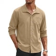 thumbnail image 6 of FchengtaiS Men's Corduroy Button Down Shackets Lapel Collar Long Sleeve Textured Shirts Jacket Fashion Casual Daily Outerwear, 6 of 6