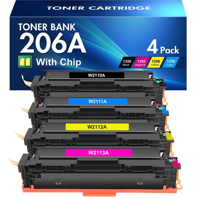 Cartuchos de tóner Toner Bank 206A, paquete de 4 unidades para HP Laserjet Pro