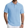 thumbnail image 2 of COOFANDY Mens Knit Shirt Polo Short Sleeve Textured Polo Casual Golf Shirts Lightweight Summer Beach Top, 2 of 6