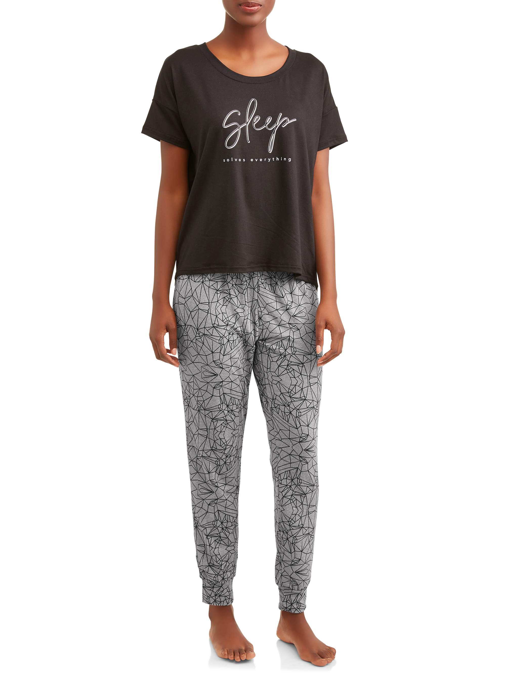 Danskin - Danskin Women's Tee/Jogger Peached Jersey Sleep Set - Walmart.com - Walmart.com