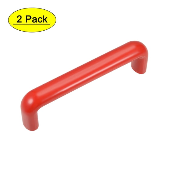 Manijas de tirón de plástico Uxcell 180mm centros de agujeros rojos 2Pack