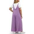 thumbnail image 2 of WellSize Plus Size Jumpsuits for Women Adjustable Straps Loose Overalls Long Rompers With Pockets, 2 of 7