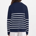 thumbnail image 5 of Scyoekwg Womens Sweaters Long Sleeve Striped Warm Casual Fall Winter Clothes V-Neck Sweater Knitted Sweater Pullover Sweater Tops(Dark Blue,M), 5 of 6