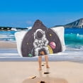 thumbnail image 2 of Yayeee Kids Hooded Towels Toddler Soft Absorbent Beach Bathing Wrap 50" x 23.5", Colorful Astronaut Planet, 2 of 5
