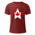 thumbnail image 4 of Tops para hombre, blusas y camisas de cuello redondo y manga corta para hombre. Camiseta de cuello redondo y manga corta con estampado de bandera canadiense para hombre. Blusa de algodón y poliéster p, 4 of 5