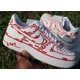 thumbnail image 1 of Ni&ke Air Force 1 Custom White Shoes 'Red Outline' Sneaker Mens Womens Kids, 1 of 6