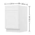 thumbnail image 2 of Furinno Shaker Drawer Base Kitchen Cabinet with 1-Door, Ready to Assemble, 24 D x 21 W x 34.5 H, White, 2 of 8