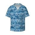 thumbnail image 2 of Lsque Shell print Men's Cuban Collar Short Sleeve Shirt Summer Beachwear Casual Button Down Fashionable Vacation Leisure Shirt-XX-Large, 2 of 7
