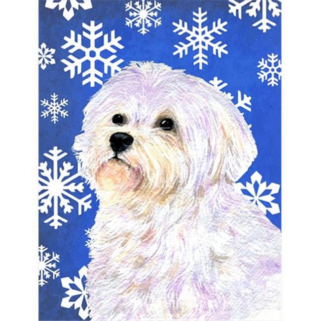 Carolines Treasures SS4619GF 11 x 15 In. Maltese Winter Snowflakes Holiday Flag- Garden Size