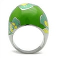 thumbnail image 3 of Luxe Jewelry Designs Women's Stainless Steel Butterfly Design Ring with Green and Yellow Epoxy -, 3 of 4