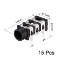 thumbnail image 2 of Unique Bargains 3.5 mm Audio Jack Connector PCB Mount Female Socket 5 Pin PJ-313 15pcs, 2 of 4