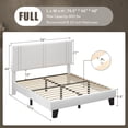 thumbnail image 2 of Virans Full Size Bed Frame,Velvet Platform Bed Frame with Upholstered Headboard,Sturdy Solid Wood Slats Support,Noise Free,No Box Spring, Easy to Assemble - White, 2 of 8