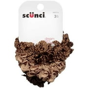Conair Scunci Ruffle Textured Scrunchies, 3 Pack
