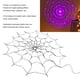 thumbnail image 3 of Luces de tela de araña de Halloween tela de araña LED de 39 pies de diámetro color morado con ocho modos de luz para patio interior y exterior, 3 of 8