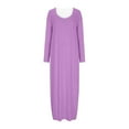 thumbnail image 4 of Winter Christmas Nightgowns for Women Long Sleepshirts Casual Loose Comfy Crewneck Full Length Pajama Dress, 4 of 6