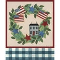 thumbnail image 3 of Deming, Bernadette 12x14 Black Modern Framed Museum Art Print Titled - Patriotic Saltbox House Wreath, 3 of 5