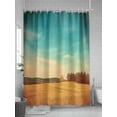 thumbnail image 5 of Shower Curtains Blue Sky Brown Mountain Bath Curtain Forest Vintage Style Waterproof Bathroom Shower Curtain Set with Hooks Decoration 72 x 72 Inches, 5 of 7