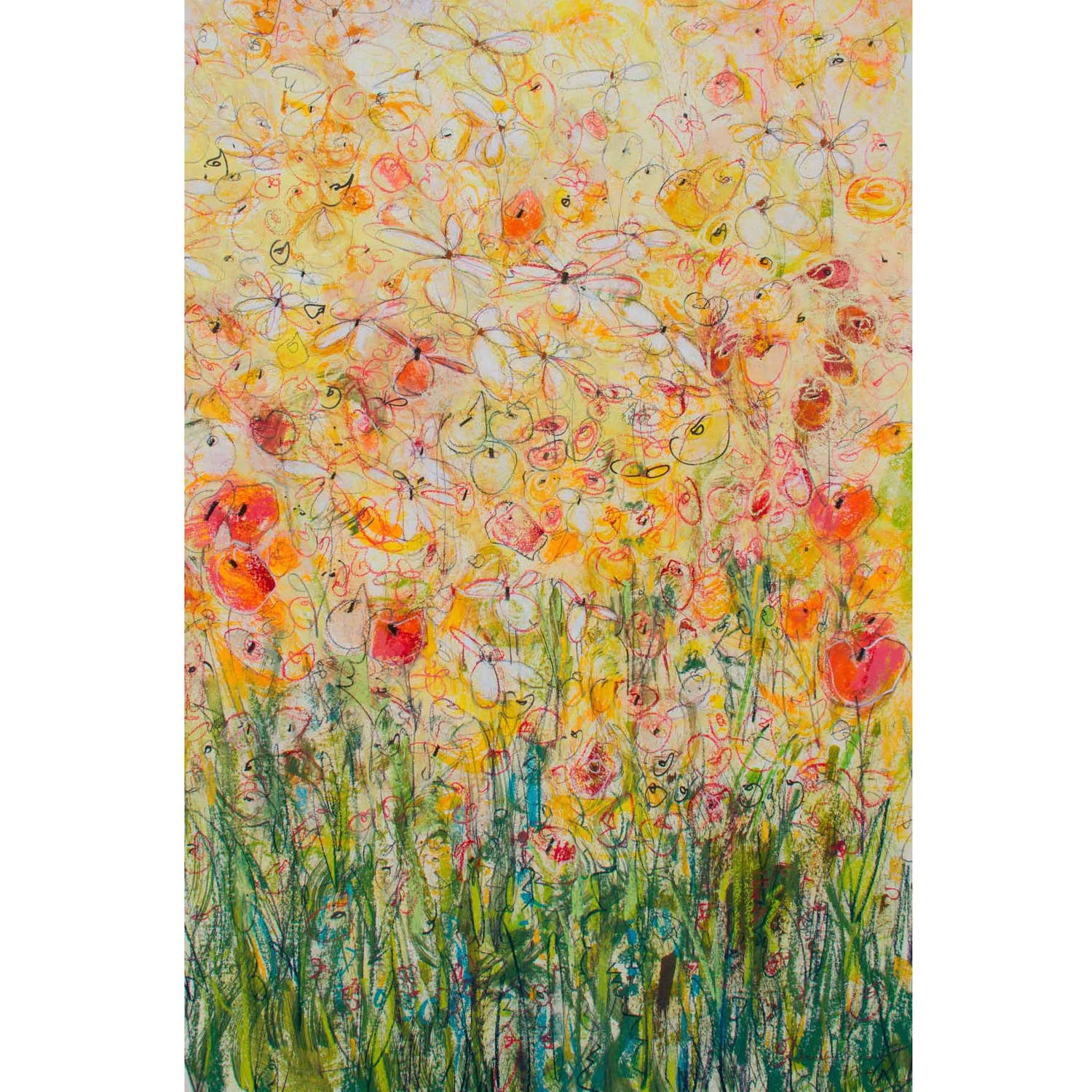 "Daisy Chain 21" Painting Print on Wrapped Canvas