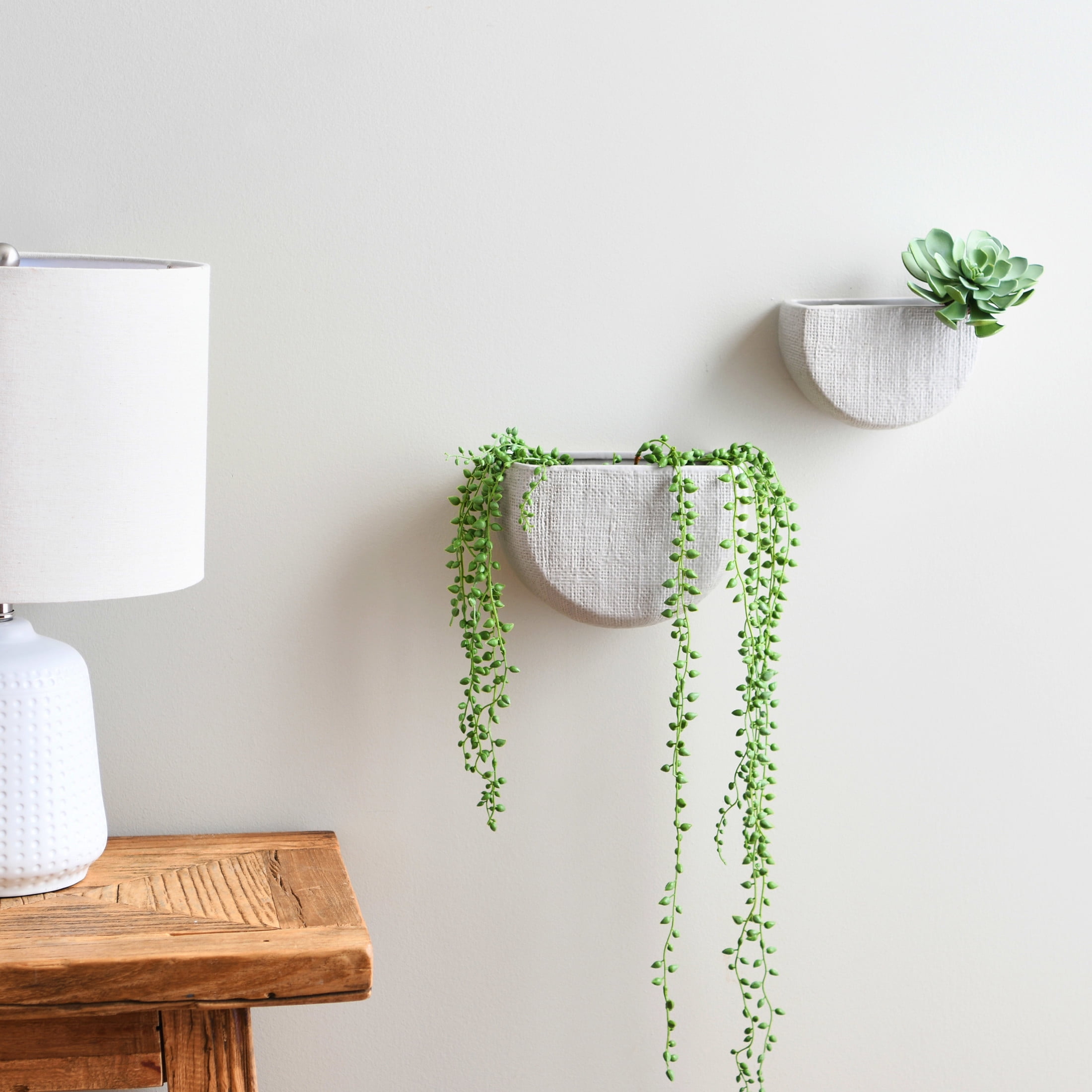 Main + Mesa Stoneware Wall Planters, Set of 2