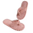 thumbnail image 4 of Puntoco Women's Ribbed Coral Fleece Flip Flop Slippers, Flat Non Slip Warm Indoor Winter House Slippers, 4 of 9