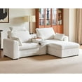 thumbnail image 1 of BEDEEP Canapé Inclinable Électrique 103 Pieds' avec Console, Canapé Inclinable 3 Places en Chenille pour Salon RV avec Chargeur Sans Fil, USB, Porte-Gobelet, Appuie-Tête, Tiroir, Blanc, 1 of 9