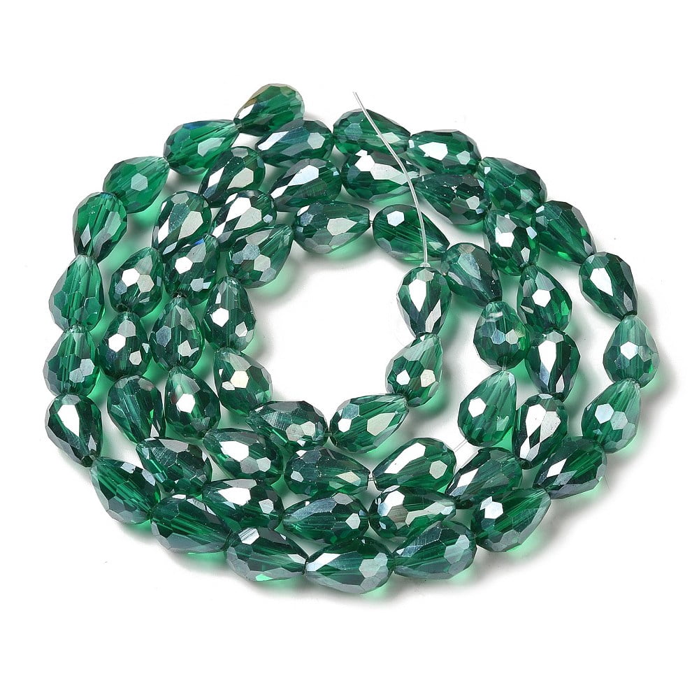 20strands Electroplate Glass Beads Strands AB color Faceted Teardrop Mixed color 12x8mm 58pcs/strand 26.5 inch