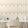 thumbnail image 2 of Ambesonne Art Deco Peel & Stick Wallpaper for Home, Eggshell Simple Vintage, 13"x72", Eggshell and Sand Brown, 2 of 5