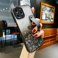 thumbnail image 4 of Strap Case for 6.7" iPhone 15 Pro Max with Wristband Kickstand, Bling Glitter Sparkle Clear Cover Soft TPU Bumper Adjustable Hand Grip Loop for iPhone 15 Pro Max 6.7 Inch, Black, 4 of 17
