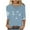 Light Blue Plus Size Blouse for Women_h, variant on CYMMPU Blouses for Women Dressy Casual V Neck Loose Fit 3/4 Sleeve Fall Trendy Shirts Flower Printed T-Shirts Spring Tops Business Elegant Work Tops T-Shirts S