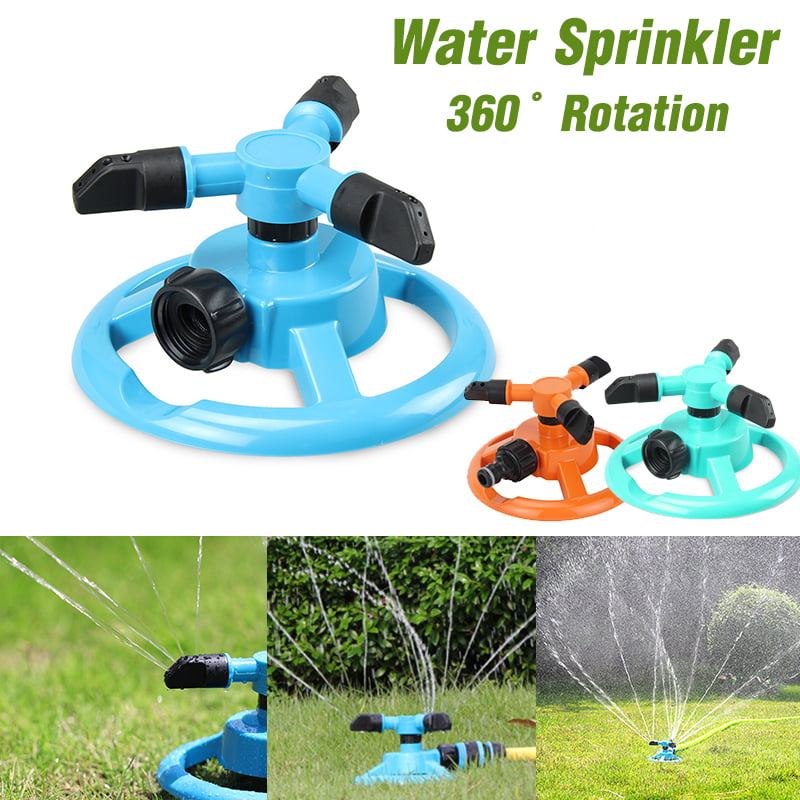 Lawn Circle Rotating Water Sprinkler 3 Nozzle Garden /Yard Hose Irrigation 