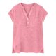 thumbnail image 4 of Eres Más Que una Camisa de Puntuación de Prueba Estilo Casual de Manga Corta de las Mujeres V Cuello Blusa Superior, Camisas de Manga Corta para las Mujeres Pullover de Botón Casual, 4 of 5