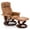 Saddle, variant on MCombo Swivel Recliner Chair with Wood Base and Ottoman, Faux Leather