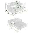 thumbnail image 7 of Corduroy Pull-out and Push-in Sofa with Dual Functions,Convertible Sofa Bed with a Movable Tabletop and USB Ports,Adjustable Backrest Couch Bed for Living Room ,Bedroom and Guest Room,Pink, 7 of 7