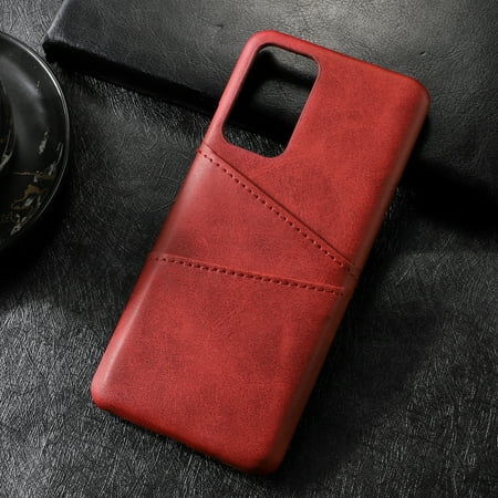 TECH CIRCLE PU Leather Card Case For OnePlus 8T,Slim Lightweight Soft Back Cover Grip Protective Classic Business Women Men Cases with Card Slot for OnePlus 8T 6.55" 2020,Red