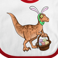 thumbnail image 4 of Inktastic Easter Velociraptor with Bunny Ears Boys or Girls Baby Bib, 4 of 4