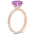 thumbnail image 2 of 2 ct Round Cut Simulated Alexandrite Solitaire 18K Rose Gold Womens Engagement Ring, 2 of 6