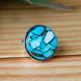 thumbnail image 6 of Ice Blue Mohave Turquoise Ring, 925 Silver Ring, Round Cut Gemstone, Healing Ring, Statement Ring, Gothic Ring, Vintage Ring, Gift For Her, 6 of 6