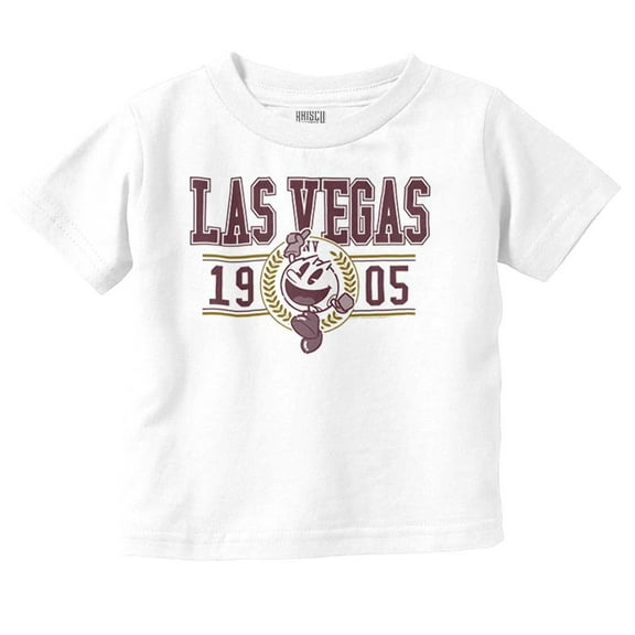 PACMAN Arcade Game Las Vegas Varsity Toddler Boy Girl T Shirt Infant Toddler Brisco Brands 6M