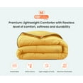 thumbnail image 3 of Alaskan King Comforter Solid Golden 300 GSM Plush Siliconized Microfiber Fill Duvet Insert Box Stiched Quilted Fluffy Soft 600 TC Egyptian Cotton Shell with Piping & Pillowcases, 3 of 8
