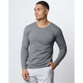 thumbnail image 2 of Real Essentials 3 Pack: Men's Cotton Long Sleeve Crew Neck T-Shirt with Pocket - Soft Work Casual Jersey Tees (Big & Tall), 2 of 6