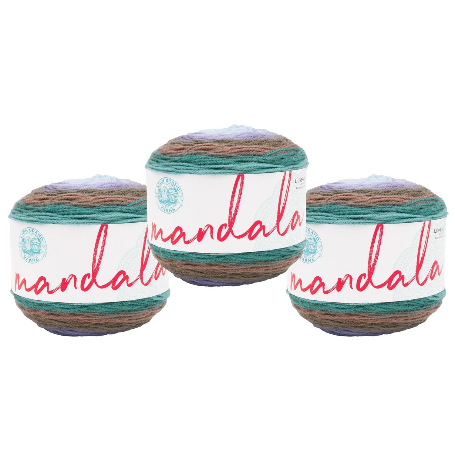 Lion Brand Yarn Mandala Multicolor Light DK Acrylic 3 Pack Yarn