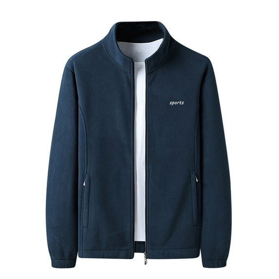 IROINNID Men's Shearling Round Neck Long Sleeve Solid Color Leisure Fleece Coat Sport Jacket Outwear & Jackets