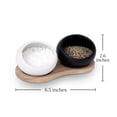 thumbnail image 3 of Rosendahl Salt and Pepper Cellar Set - Elegant White & Black Porcelain with European Oak Holder, Scandinavian Design, Compact and Functional for Contemporary Dining Tables, 3 of 7