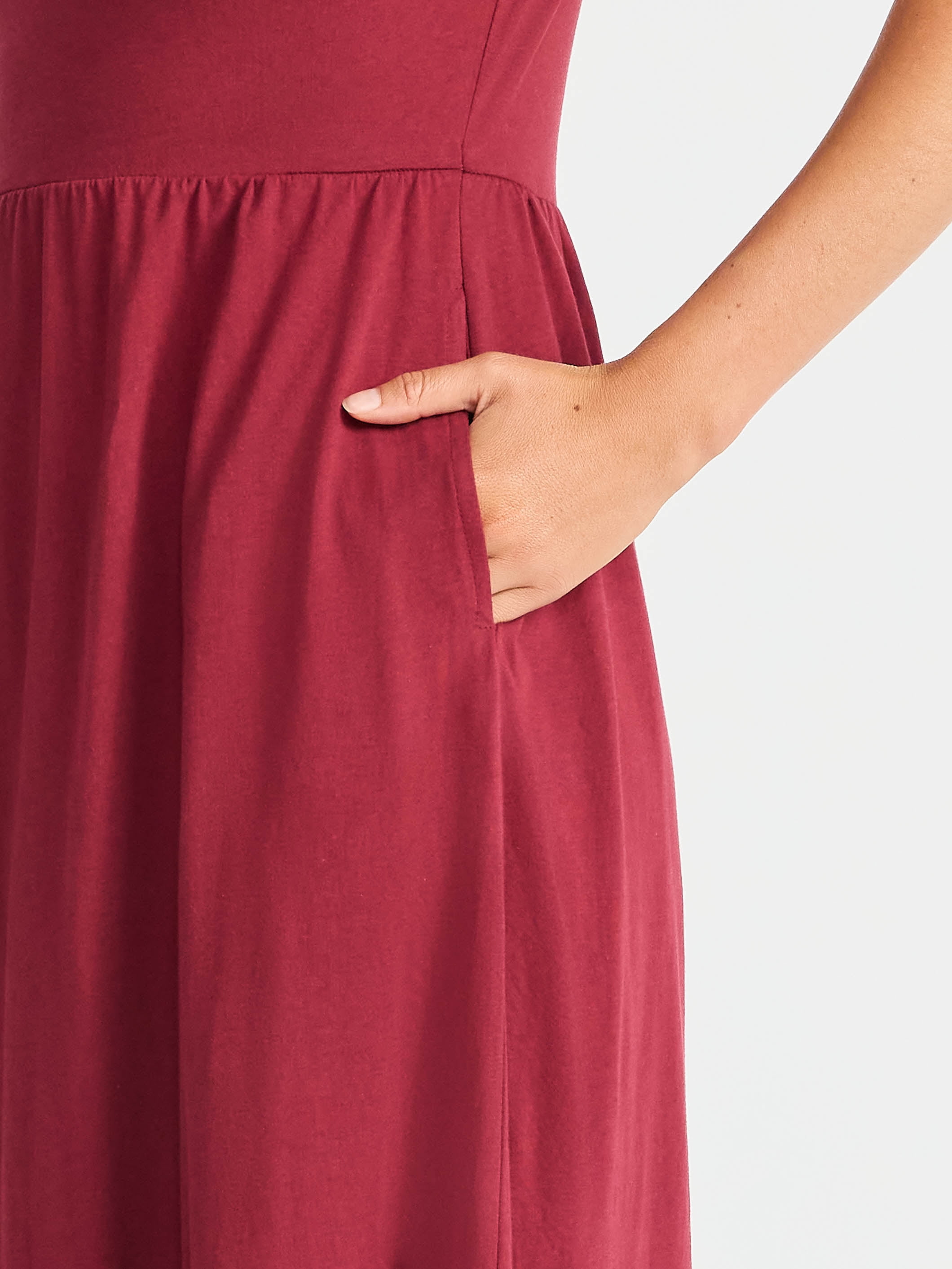 Time And Tru Women's Tiered Cotton Midi Dress with Short Sleeves, Sizes XS-XXXL